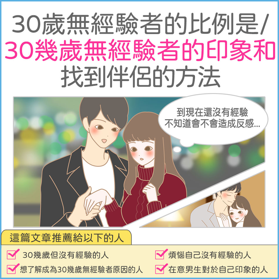 【專題】30幾歲無經驗者的印象和找到伴侶的方法